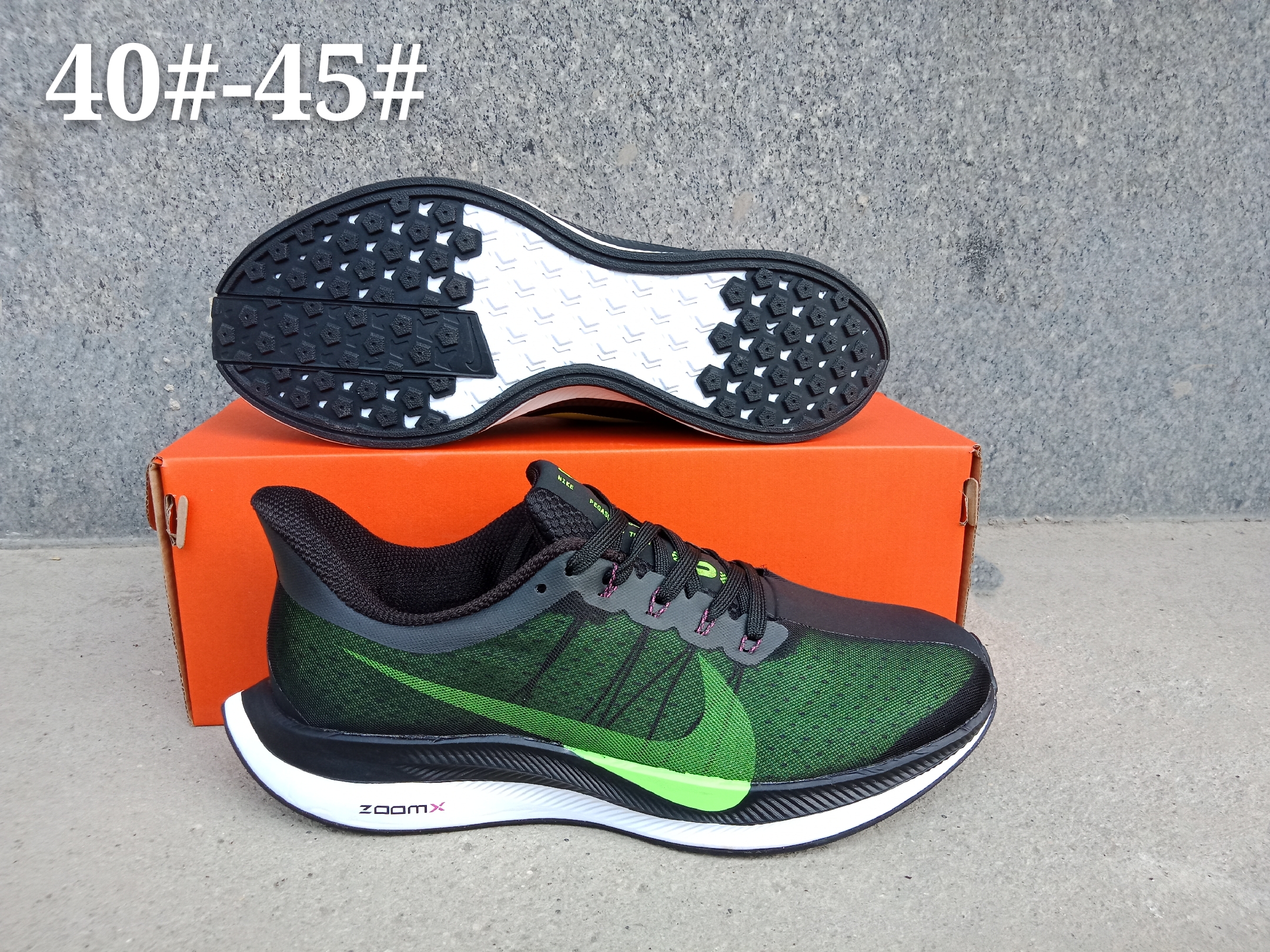 Men Nike Air Zoom Pegasus 35X Green Black Shoes - Click Image to Close